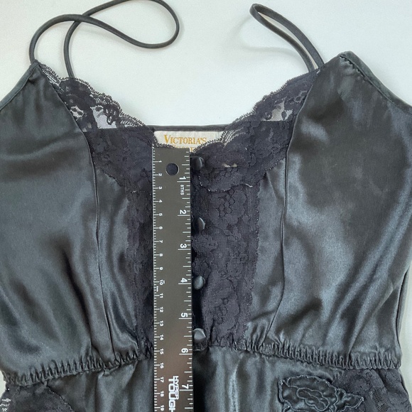 VTG Victoria's Secret Lace Teddy Bodysuit Sz S Black Gold Label Coquette Y2K - Picture 8 of 9